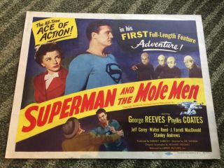 Rare 1951 Superman And The Mole Men Title Lobby Card Reeves
