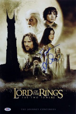 Elijah Woods Sean Astin Signed Lord Of The Rings 12x18 Photo Psa/dna Auto Lotr