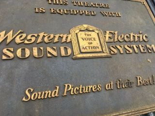 Rare Western Electric Sound System Theater Sign 1920 - 30s Movies 2