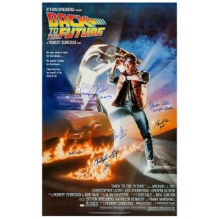 Michael J.  Fox And Cast Autographed Back To The Future 27x39 Movie Poster