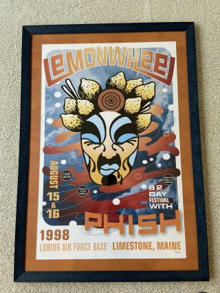 Phish Poster Print Lemonwheel 1998 Not Pollock Framed