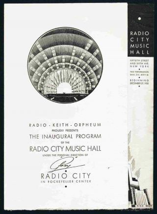 Radio City Music Hall - Very Rare Opening Night Program  - 12/27/1932