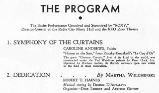 RADIO CITY MUSIC HALL - VERY RARE OPENING NIGHT PROGRAM  - 12/27/1932 2