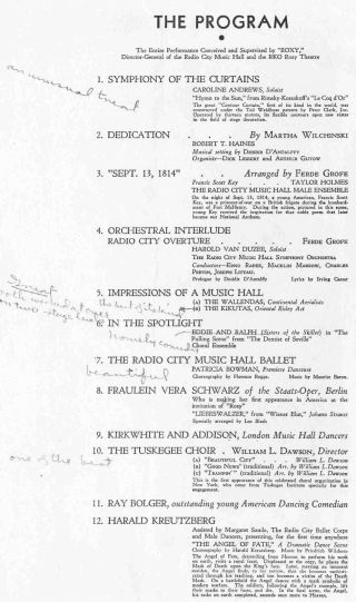 RADIO CITY MUSIC HALL - VERY RARE OPENING NIGHT PROGRAM  - 12/27/1932 5