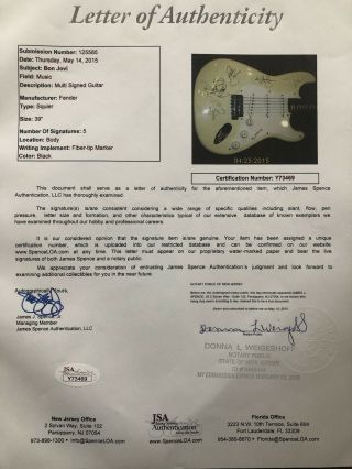 Bon Jovi Autograph Signed Guitar Fender JSA Hall of Fame Jon & Richie 2