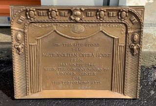 Rare Metropolitan Opera House Bronze Sign Plaque Nyc Old Theater