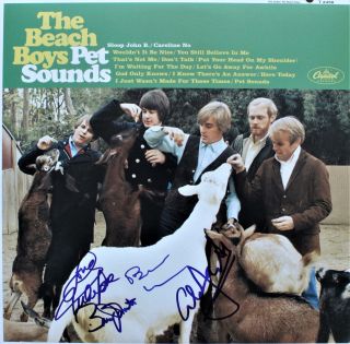 The Beach Boys Pets Sounds Signed Record Brian Wilson,  Al,  Bruce,  Mike Love