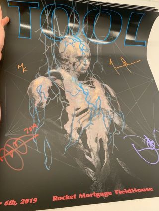 Tool Poster Signed By The Whole Band Cleveland 2019