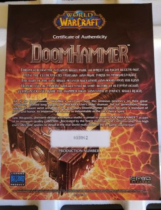 1st version EPIC WEAPONS WoW DOOMHAMMER,  STAND Number 62 in the World 6