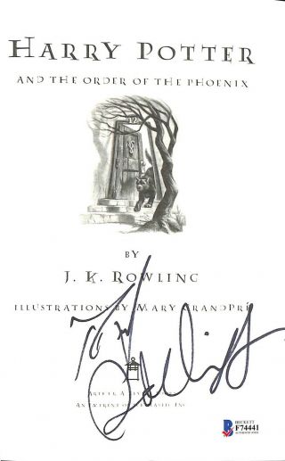 Daniel Radcliffe Signed Harry Potter & The Order Of The Phoenix Book Beckett 1