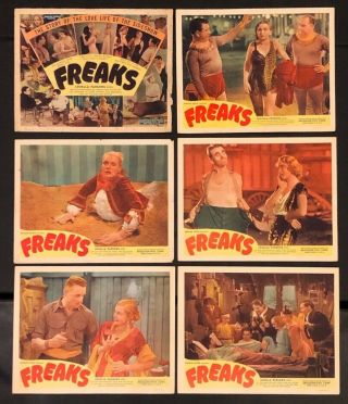 Freaks Lobby Cards (6) 11 " X 14 " R - 1949