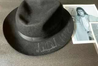 Michael Jackson Signed Worn Fedora,  MJJ Letter,  2 MJJ Photos (1 Signed) 6