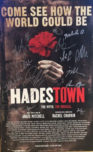Full Cast Cast Signed Hadestown Broadway Poster Windowcard Rare