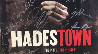 Full Cast Cast Signed HADESTOWN Broadway Poster Windowcard RARE 3