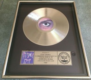Prince And The Revolution 1999 Riaa Platinum Sales Award Steve Fargnoli