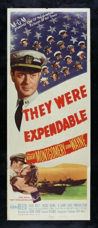 They Were Expendable ✯ Cinemasterpieces John Wayne Navy War Movie Poster 1945