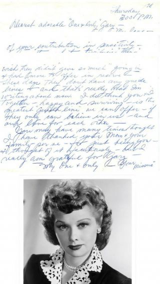 Rare Lucille Ball 1978 Personal 5 Page Love Letter To Gary Morton Handwritten