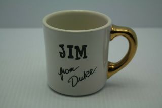 Vintage JOHN WAYNE Cast & Crew Coffee Mug Cup Train Robbers Jim From Duke 1973 2
