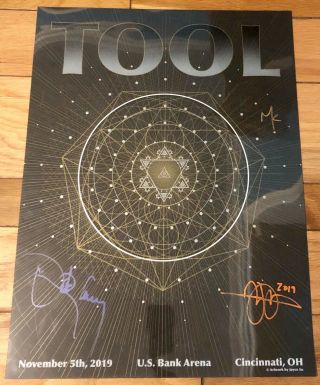 Tool Band Signed Double Layer Poster Cincinnati November 5 2019 /650 Joyce Su