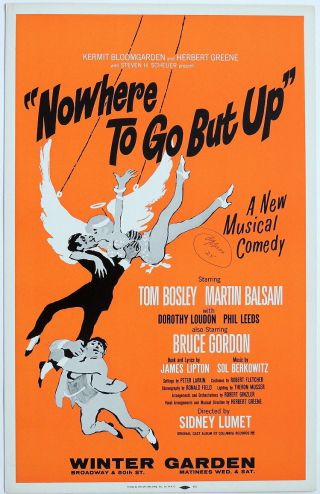 Triton Offers 1962 Broadway Poster Nowhere To Go But Up Bosley & Loudon