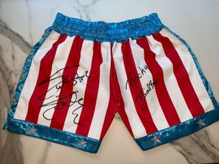 Sylvester Stallone Rocky Balboa Inscription Autographed Boxing Trunks Asi Proof