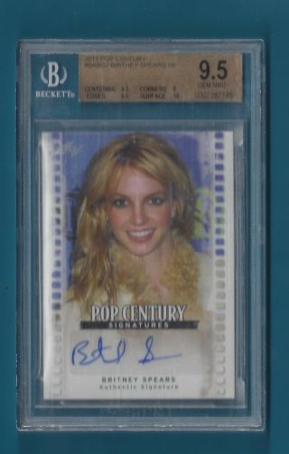 Britney Spears - 2011 Pop Century Babs2 Sp - Beckett Graded 9.  5 Gem