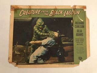 Set of 7 Lobby Cards 1954.  Creature From The Black Lagoon & 2 B/W photo Monster 5