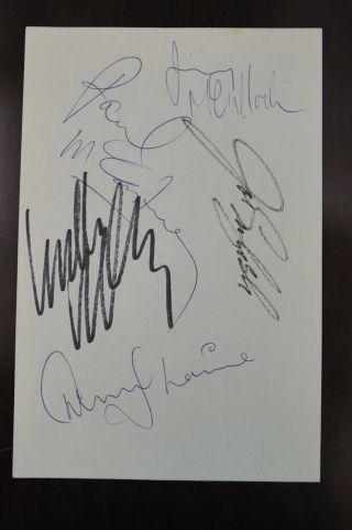Paul Mccartney & Wings - Vintage 6 X 9 Paper Signed By 5 With Jimmy Mcculloch