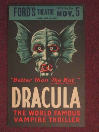 Dracula - 1928 Theater Play Poster - Bela Lugosi