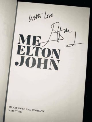 Elton John Signed In - Person 1st Ed.  " Me " Book - - Receipt Proof,  Authentic,  Vip