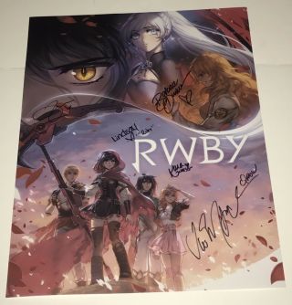 Rwby Cast X5 Signed 16x20 Photo In Person Autograph Rooster Teeth