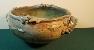 C1973 Don Reitz Trophy Bowl Art Pottery Signed Glazed Stoneware