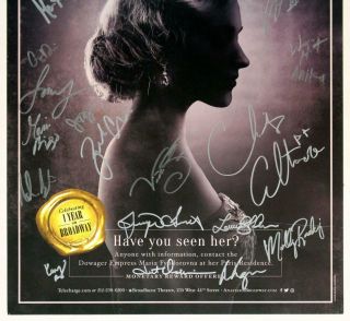 ANASTASIA Cast Christy Altomare Signed Rare Broadway Anniversary Poster 4
