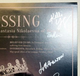 ANASTASIA Cast Christy Altomare Signed Rare Broadway Anniversary Poster 6