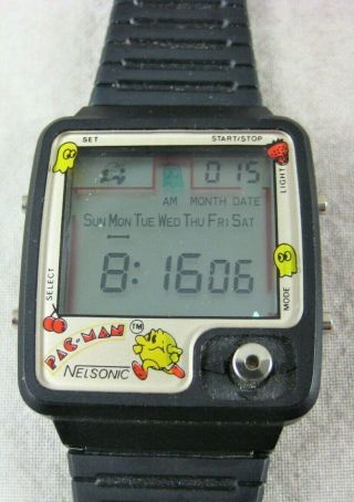 Rarest 1980 1st Version Nelsonic Midway Pac Man Pacman Game Watch -