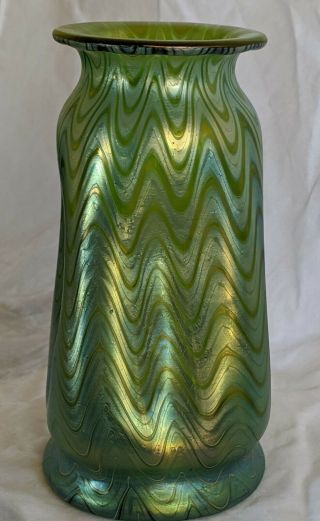 Classic Signed Decorated Loetz Iridescent Art Glass Vase 5