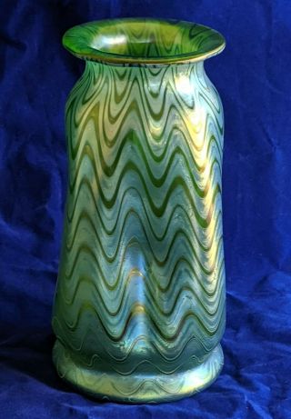 Classic Signed Decorated Loetz Iridescent Art Glass Vase 7