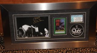 Ozzy Osbourne Autographed Framed Backstage Pass Ticket Stub Psa Dna Patch