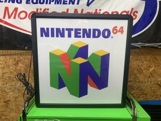 Vintage Retro Nintendo 64 Rare Lighted Retail Display Sign N64 Video Games
