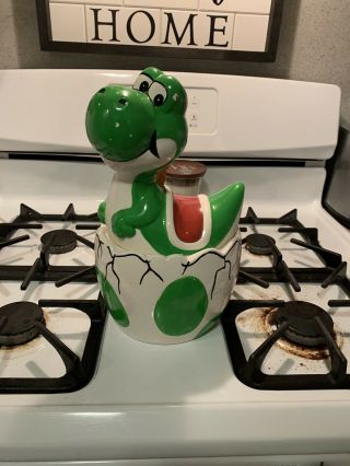 Vintage 1993 Mario World Yoshi Musical Ceramic Cookie Jar Rare