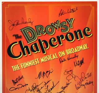 DROWSY CHAPERONE Cast Danny Burstein,  Beth Leavel,  Bob Saget Signed Poster 2