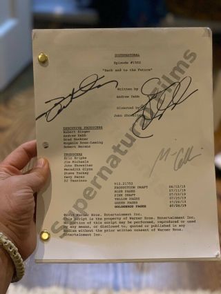 Signed Script Of Supernatural Episode “back And To The Future”