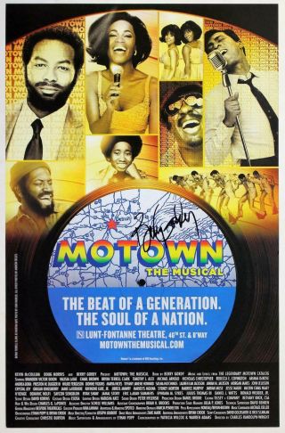 Berry Gordy Signed Broadway Motown Poster Rare