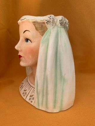 rare vintage BRIDE lady head vase 6