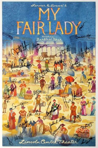Laura Benanti,  Harry Hadden - Paton,  Cast Signed My Fair Lady Poster
