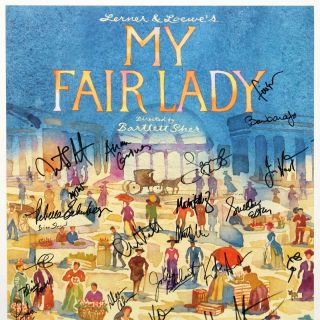 Laura Benanti,  Harry Hadden - Paton,  Cast Signed MY FAIR LADY Poster 2