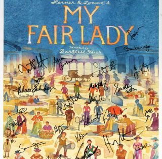Laura Benanti,  Harry Hadden - Paton,  Cast Signed MY FAIR LADY Poster 3