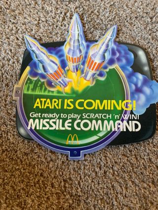 Rare - 1982 McDonalds ATARI Missile Command double sided sign 11