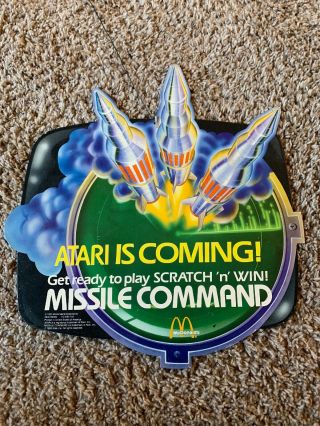 Rare - 1982 McDonalds ATARI Missile Command double sided sign 2