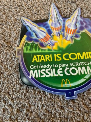Rare - 1982 McDonalds ATARI Missile Command double sided sign 8